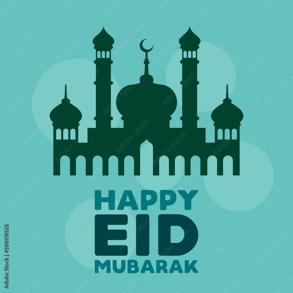 Eid Mubarak greeting beautiful vector template background