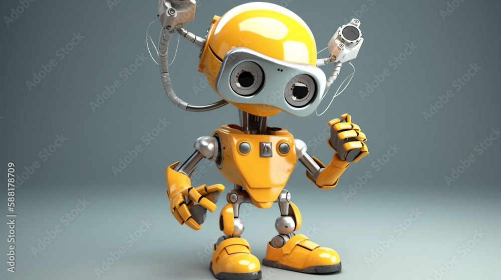 Robot Amarillo, con cámaras (generativa AI) Robot Amarillo, con cámaras (generativa AI)