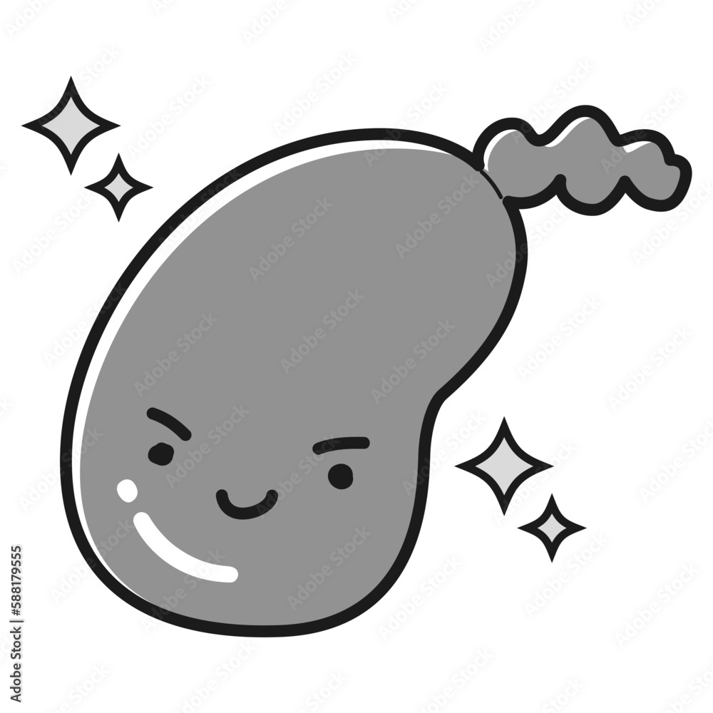 胆のうのキャラクター(白黒) 胆のうのキャラクター(白黒)