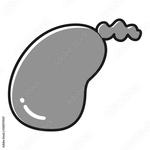 シンプルな胆のうのイラスト(白黒)