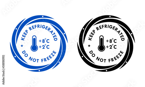 keep refrigerated - do not freeze logo template illustration