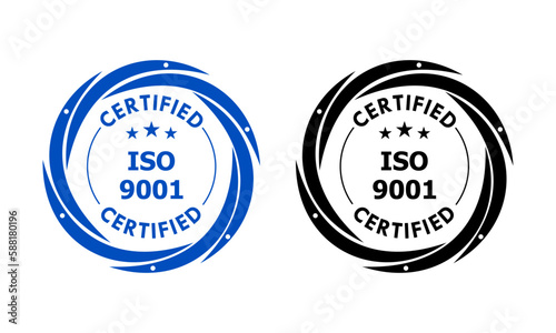 Certified iso 9001 logo template illustration