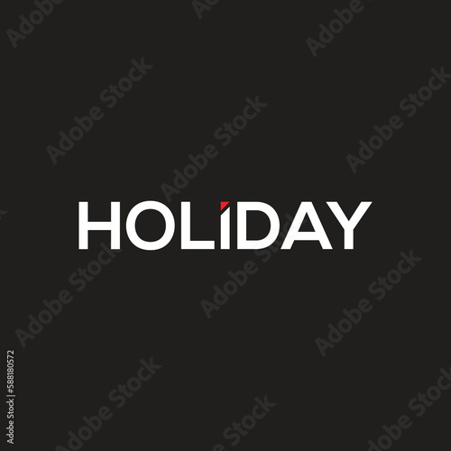 The logo design is the word holiday