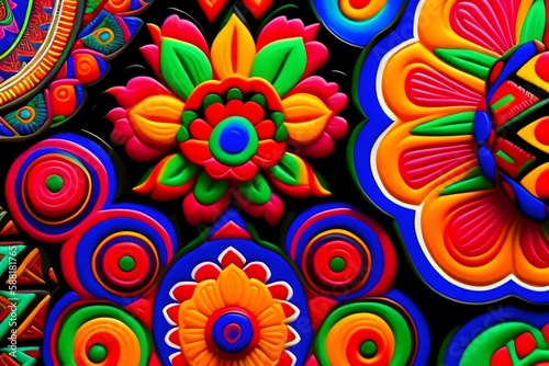  Celebrating Mexico's Rich Heritage Through Folk Art. Generative AI. 