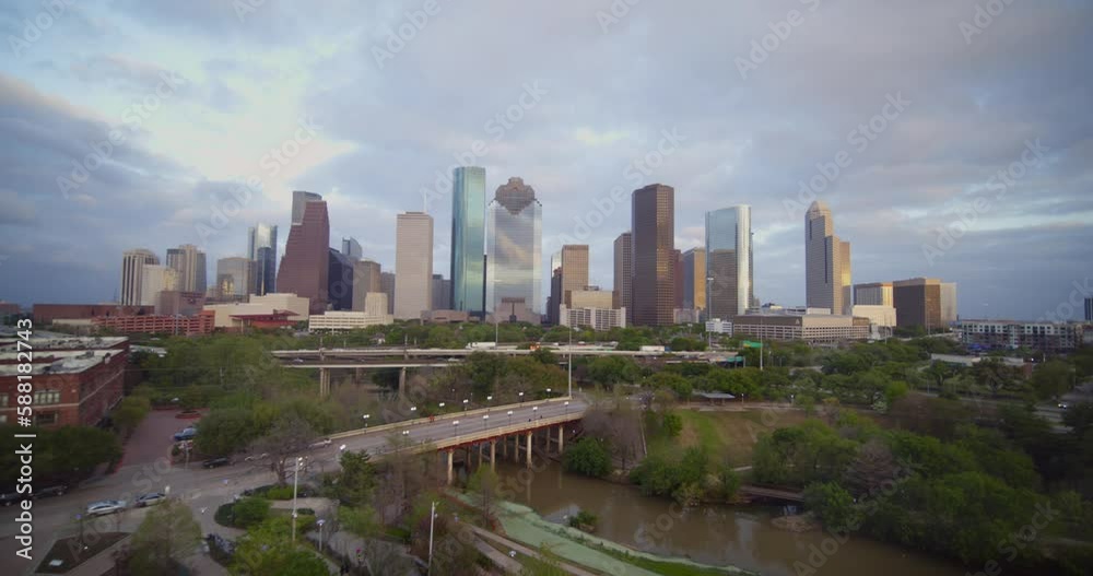 Wide angle establishing shot of downtown Houston Wide angle establishing shot of downtown Houston
