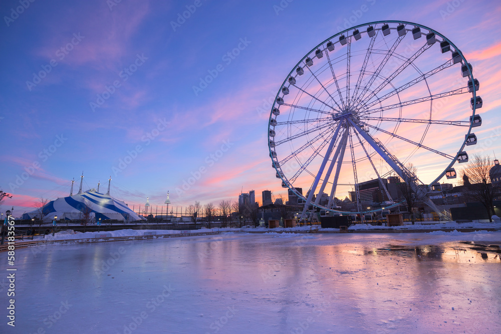Fototapeta premium Ferris wheel, Old port Montreal Canada