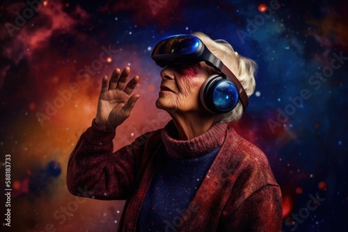 A new reality: senior woman ventures into virtual worlds with VR headset © DYNAMO VISUALS