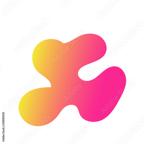 Yellow Pink Abstract Shapes Gradient Decor 