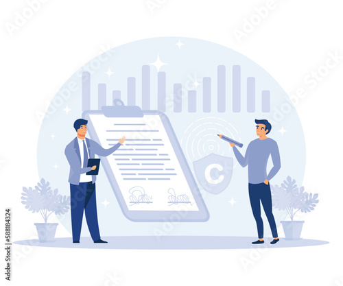 Professional help  concept,  Accounting, licensing contract, consulting firm, tax advisor, audit service, expert advice, software copyright, flat vector modern illustration