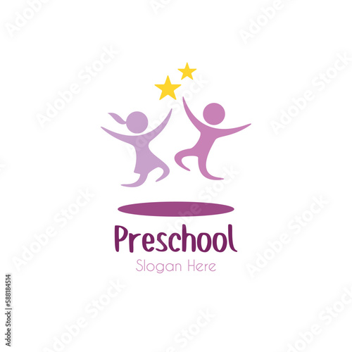 child education and nursery camp vector logo template design