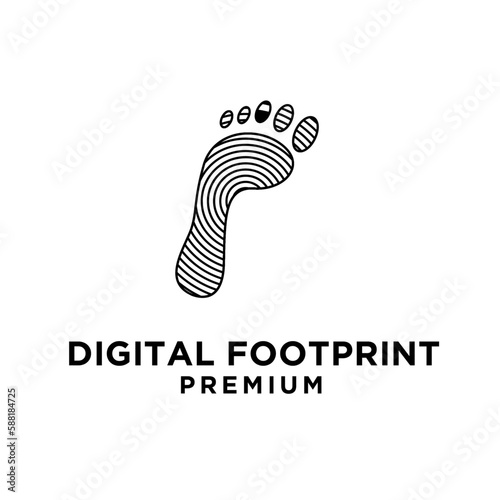 Digital Footprint logo icon design illustration template