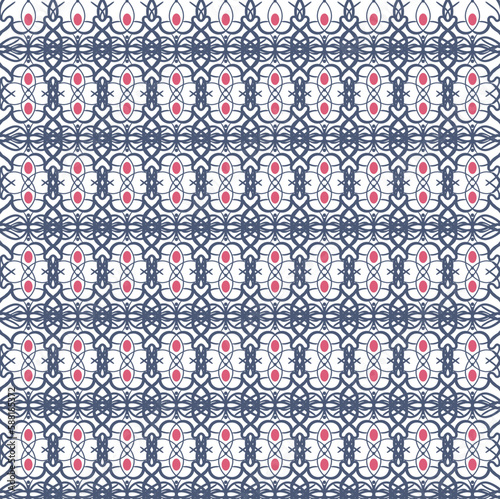 The pattern is a little dark with scarlet pupils and repeating elements.