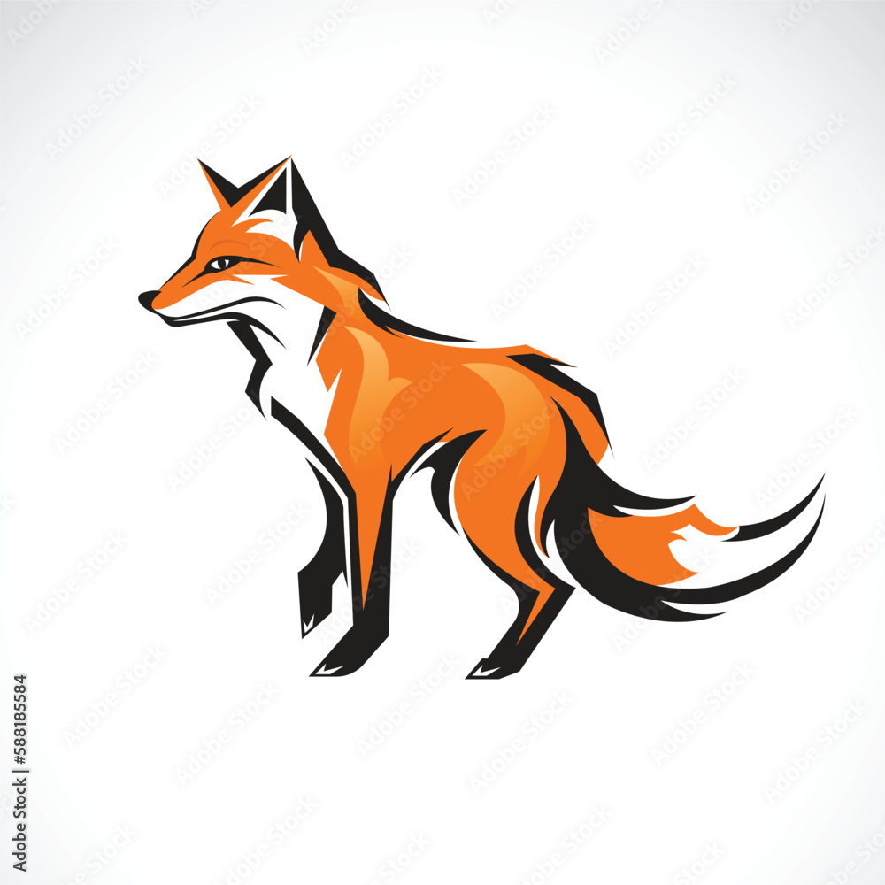 Vector of a fox design on white background. Wild Animals. Vector of a fox design on white background. Wild Animals.