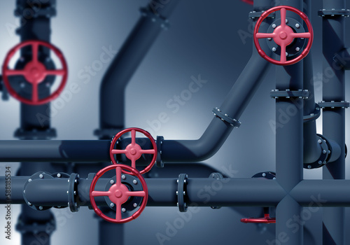 Basement pipeline. Pipes wi...