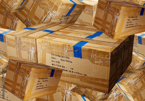 Carton boxes. Parcels with ...