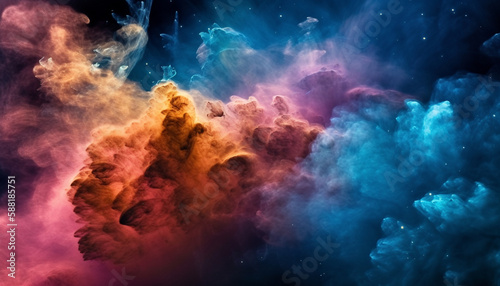 Glowing animal in nebula, exploring deep space generated by AI © Jeronimo Ramos