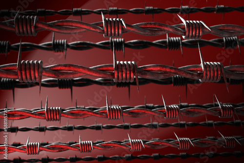 Barb wire. Metaphor of arre...