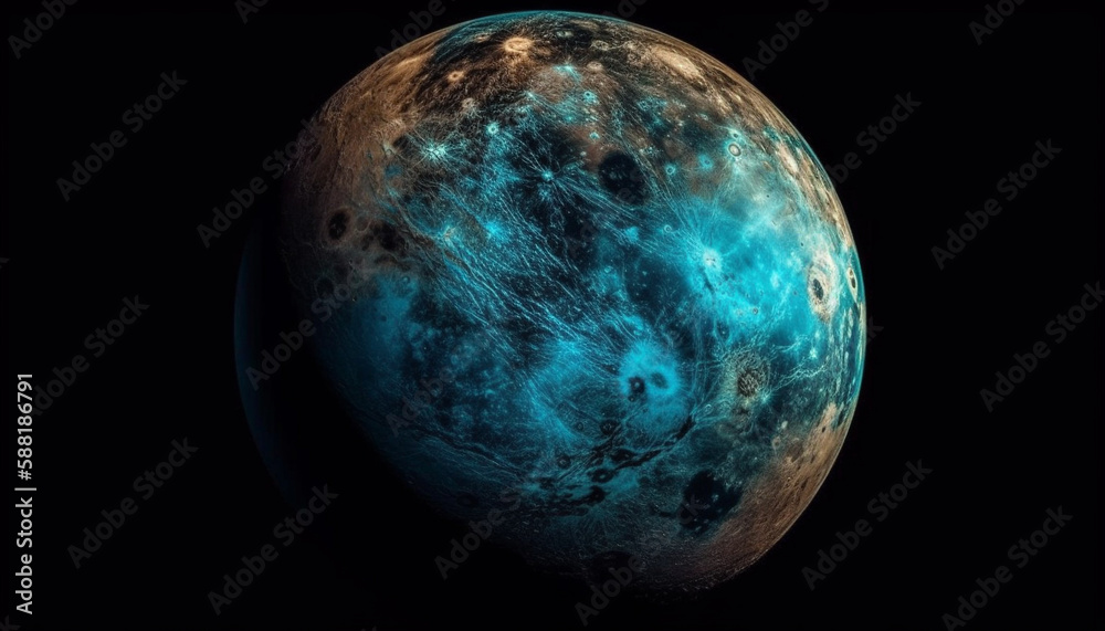 Travel to the sparkling blue sphere tonight generated by AI Travel to the sparkling blue sphere tonight generated by AI