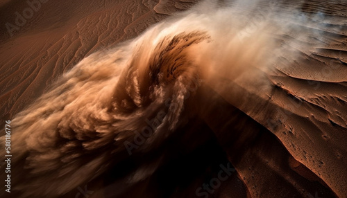 Rippled sand dune curves in abstract beauty generated by AI