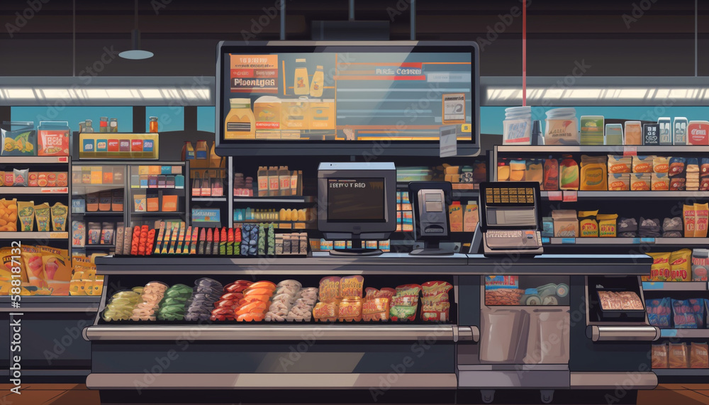 Freshness and variety abound in modern supermarket generated by AI