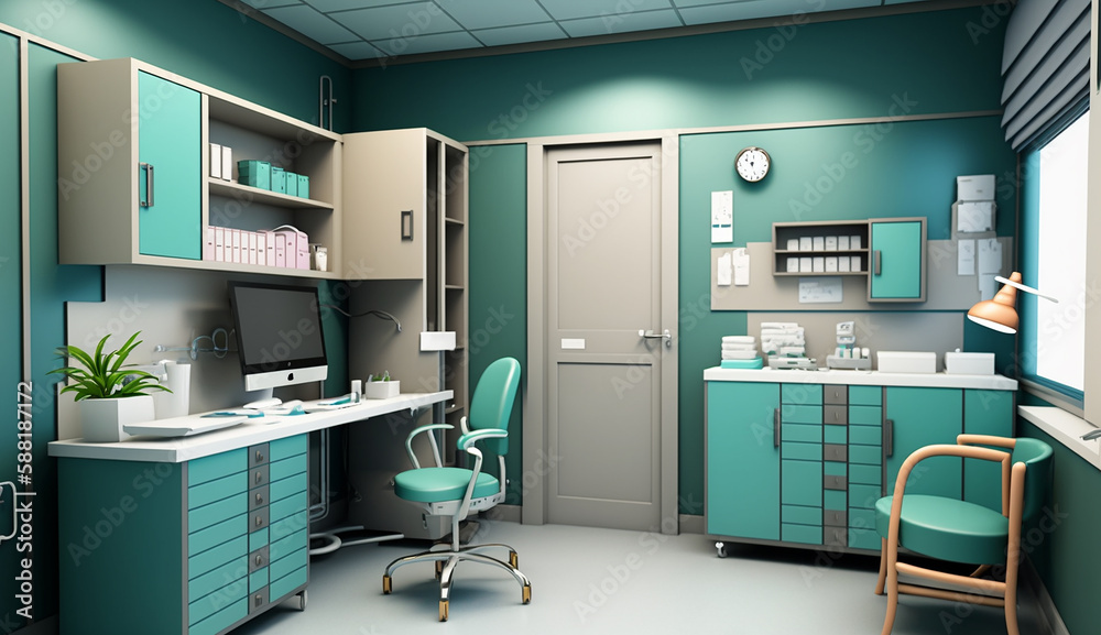 modern hospital interior clinic room Generative AI modern hospital interior clinic room Generative AI