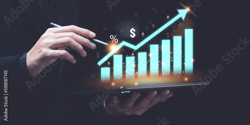 Quadro em tela Financial concept and business profit growth ,Dividends ,Retirement returns ,int