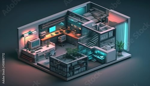 Futuristic lab: a modern lab equipped with the latest technology. Generative AI