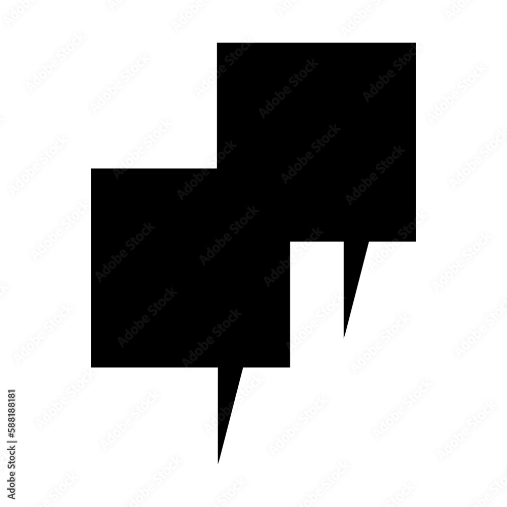 Empty comic speech bubble icon. Black speech bubble icon. Vintage design, pop art style. Vector illustration isolated on white background. Empty comic speech bubble icon. Black speech bubble icon. Vintage design, pop art style. Vector illustration isolated on white background.