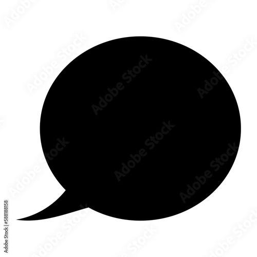 Empty comic speech bubble icon. Black speech bubble icon. Vintage design, pop art style. Vector illustration isolated on white background.