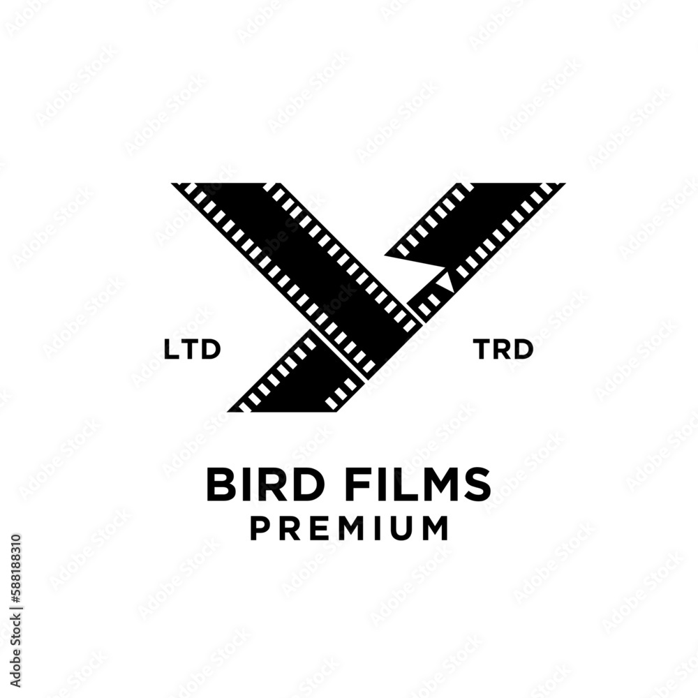 Film strip bird logo icon design template Film strip bird logo icon design template