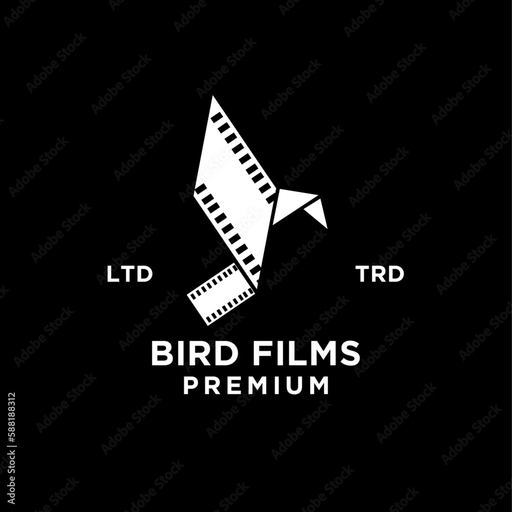 Film strip bird logo icon design template Film strip bird logo icon design template