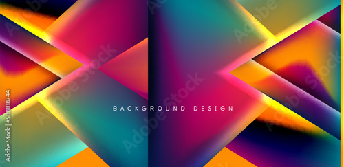 Futuristic triangle vector abstract background with colorful fluid gradients