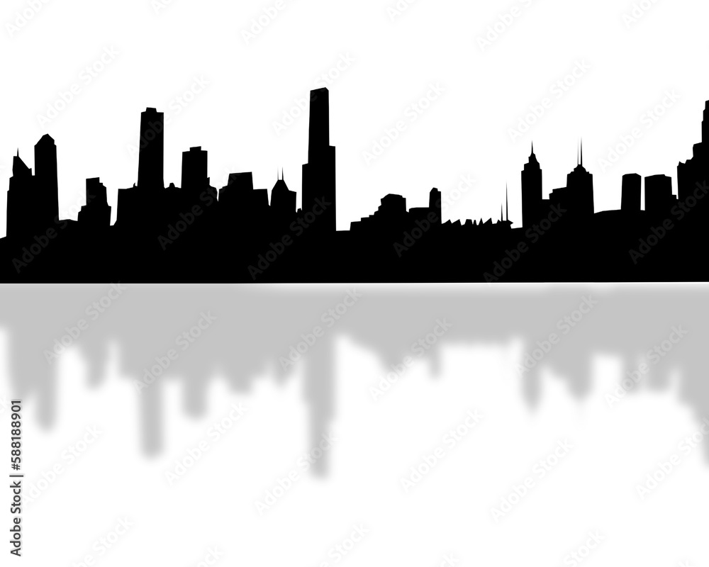 City, background illustration. Black