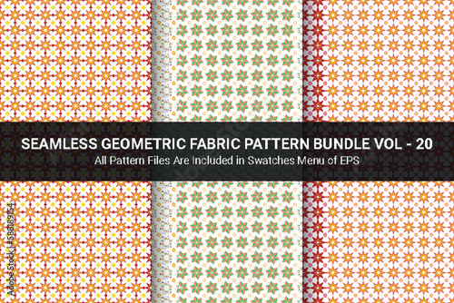 Vector seamless geometric fabric pattern bundle vol - 20