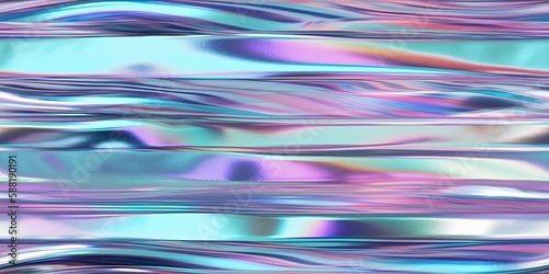 Seamless iridescent silver holographic chrome foil vaporwave background glitch distortion texture , ai generate