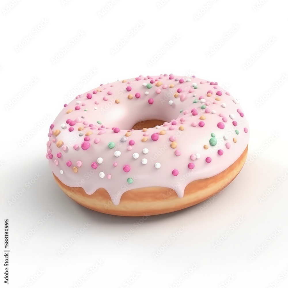 donut isolated on white background, generative ai donut isolated on white background, generative ai