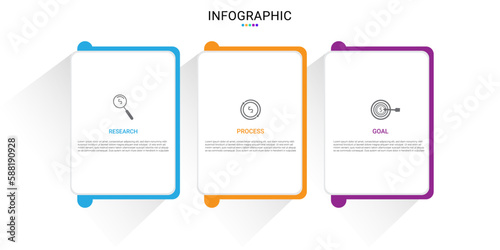 Business info graphic template with 3 steps, time line diagram with icons, presentation vector info graphics, web.