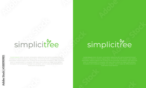 illustration vector graphic logo designs. typography logotype for combination simplicity and tree
