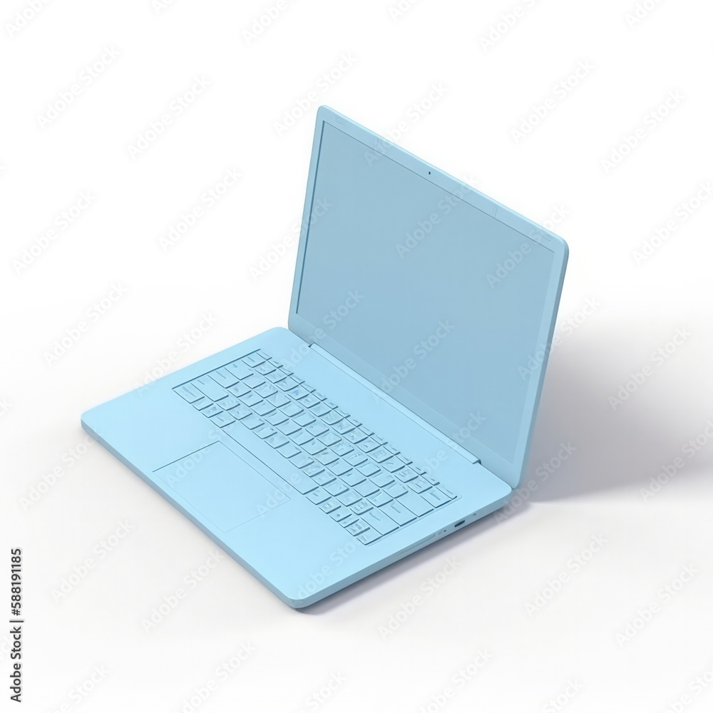 cute laptop, notebook, blue color, isolated, generative ai cute laptop, notebook, blue color, isolated, generative ai