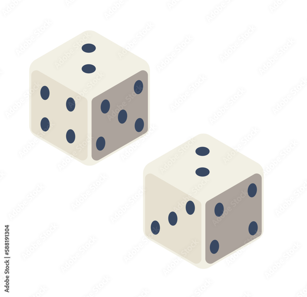 Game cubes with dots, dices for board playing Game cubes with dots, dices for board playing