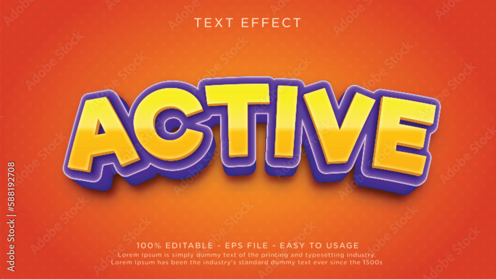 Editable text effect, active text effect with fun theme Editable text effect, active text effect with fun theme