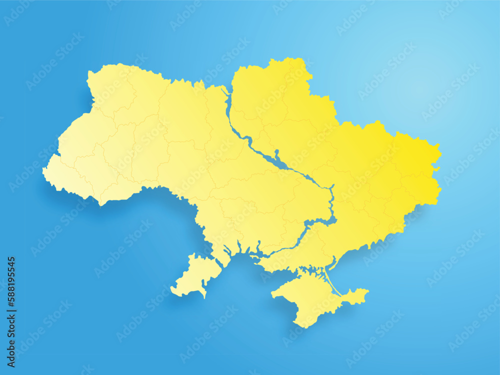 Fototapeta premium Ukraine map. european countries vector gradient map