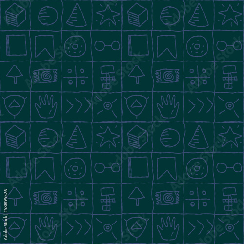 abstract doodle seamless pattern hand drawn