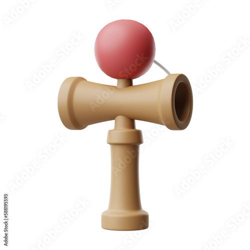 Kendama 3d illustration