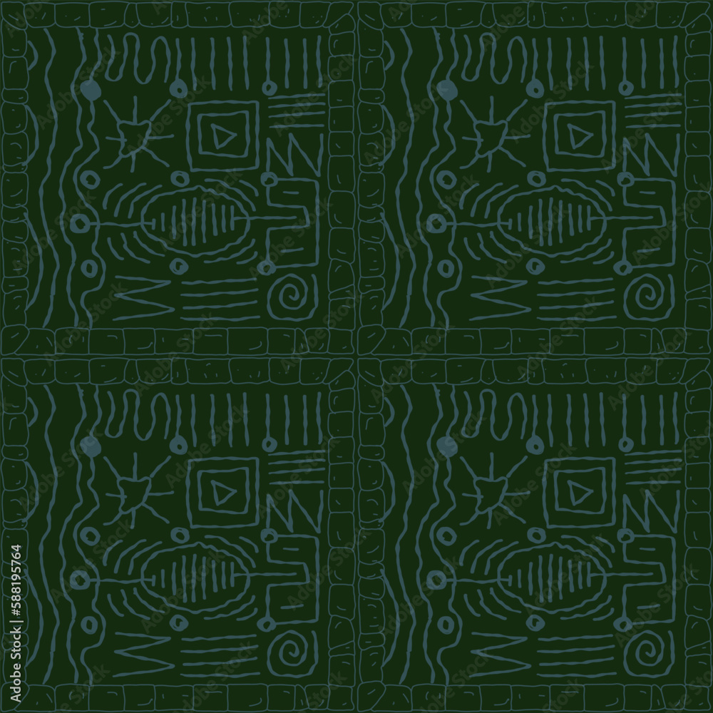 Obraz premium abstract doodle seamless pattern hand drawn