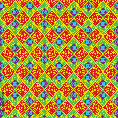 Seamless pattern with decorative rhombuses. Vector illustration.
