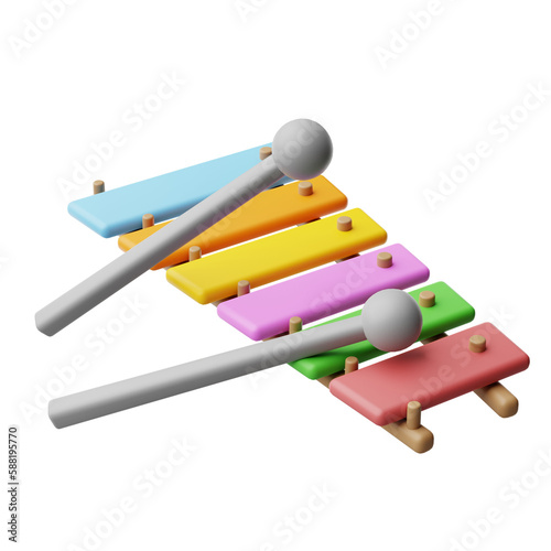 Xylophone 3d illustration