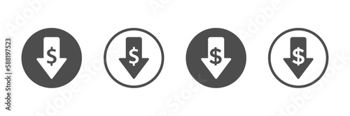 Cost reduction vector icons. Trendy cost reduction vector file