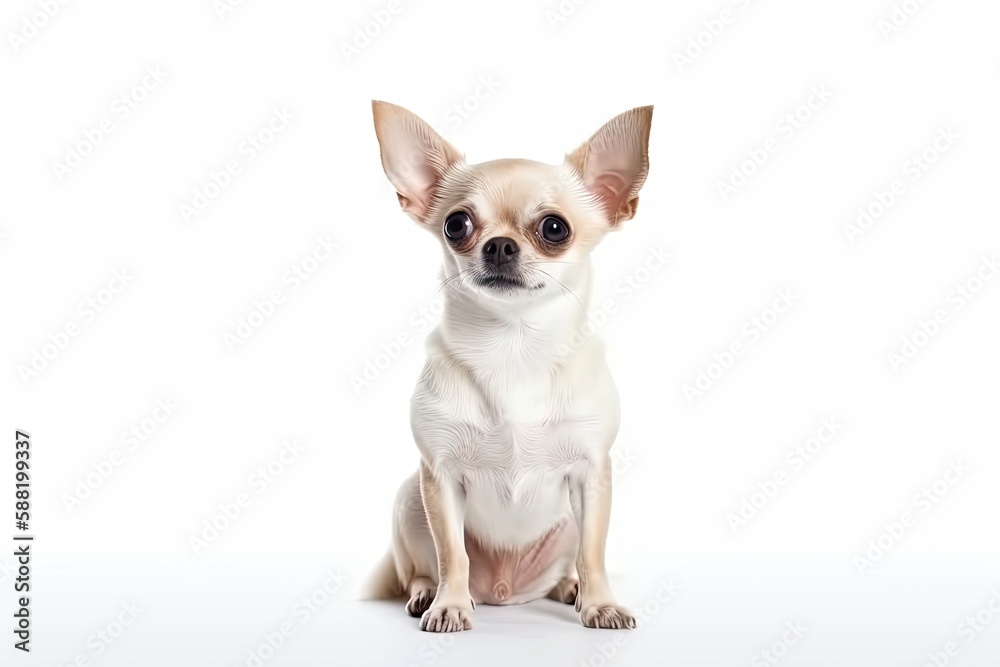 Chihuahua dog isolated on white background. Generative AI