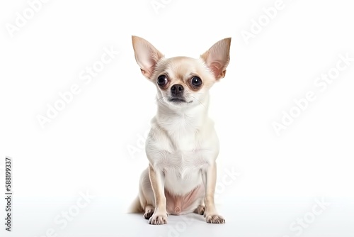 Chihuahua dog isolated on white background. Generative AI